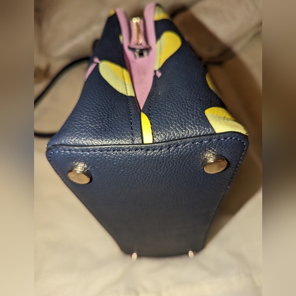 Kate Spade Margaux Medium Satchel Bag Blue Lemon Zest Satchel Purse EUC - Picture 3 of 10